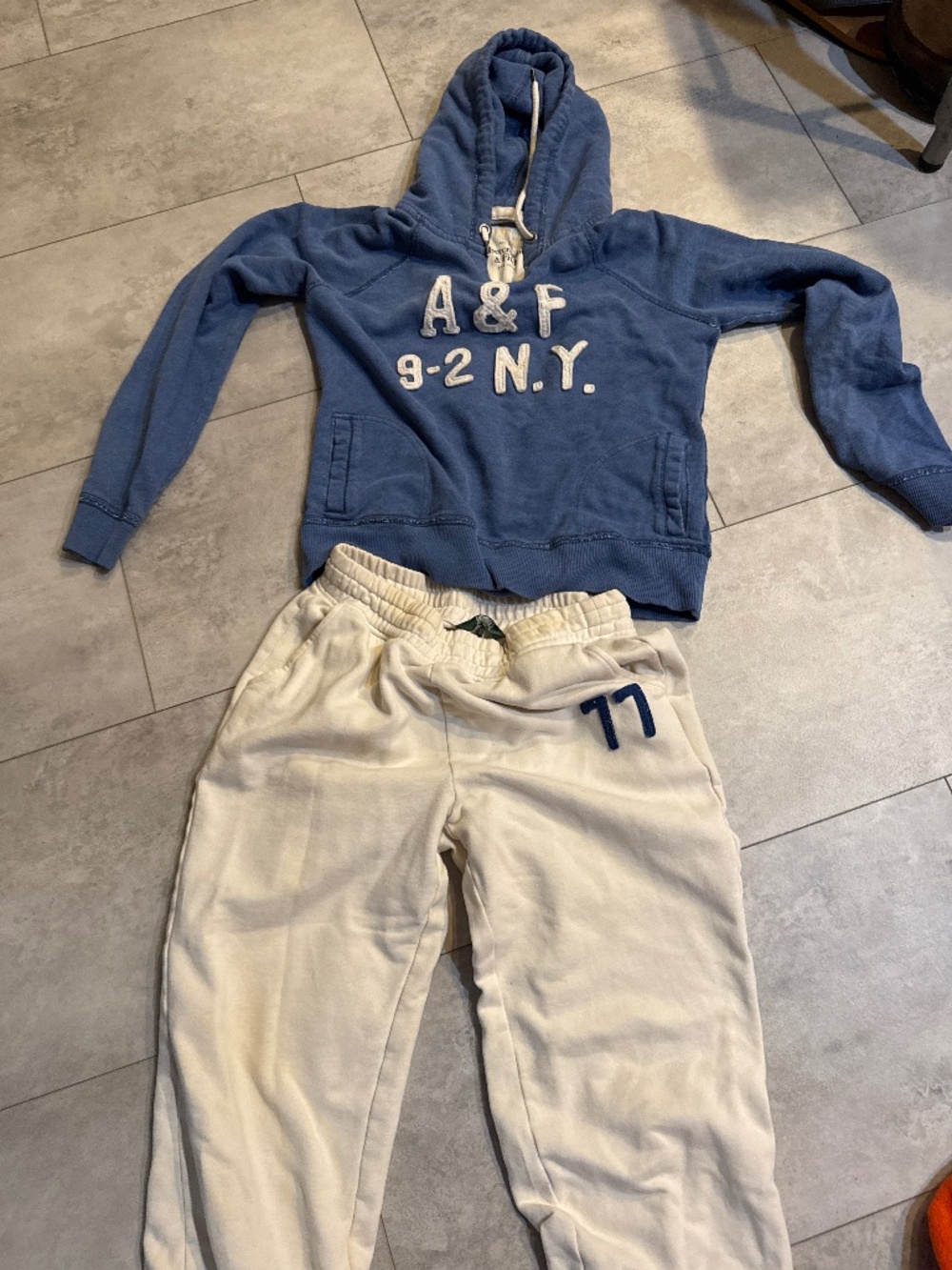 Abercrombie sweatshirt and Aeropostale sweatpants